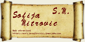 Sofija Mitrović vizit kartica